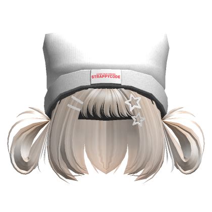 Y K Short Bob Hair W Winter Beanie Platinum Blonde Roblox