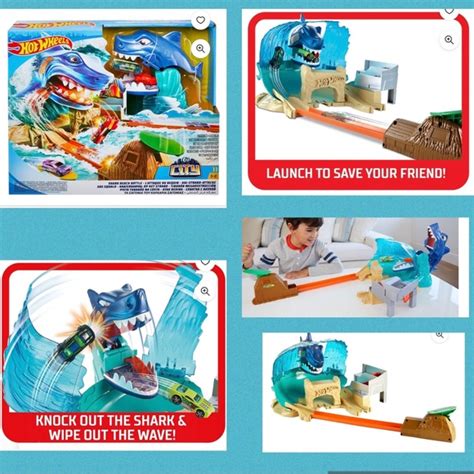 Mattel Toys Hot Wheels City Shark Beach Battle Playset With Toy Car In 164 Scale Poshmark