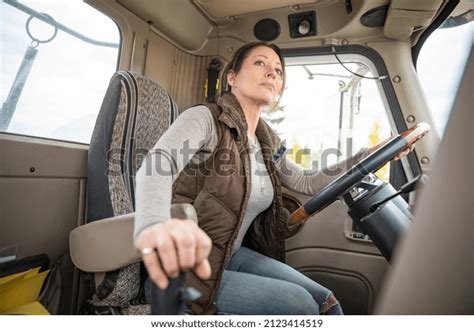 Female Farmer Driving Semi Truck Stock Photo 2123414519 | Shutterstock