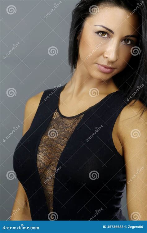 Charming Brunette Stock Image Image Of Look Black Charmer