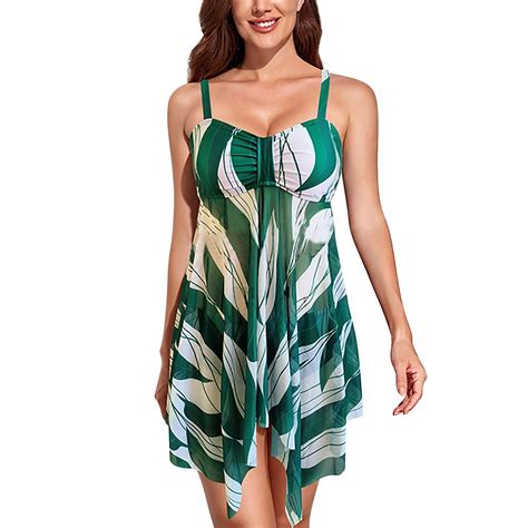 Qida Summer Womens Bikini Set Women Swimsuit Printed Matching Ruffle Backless High Waist Pants