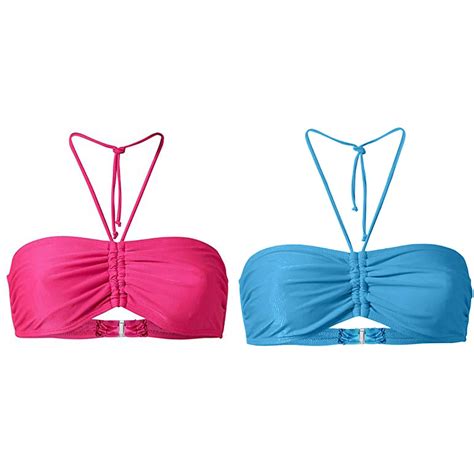 2 Pack Kcodviy Women S Summer Mix Womens Swim Shorts Small Plain Bikini Bandeau Top Women
