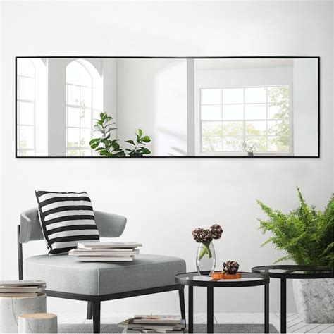 Homeroots Jumbo Black Aluminum Frame Mirror At