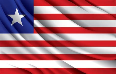 Premium Vector Liberia National Flag Waving Realistic Vector Illustration