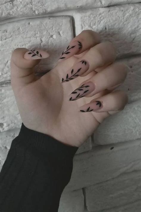 Nails Design Gothic Nails Goth Nails Black And Nude Nails