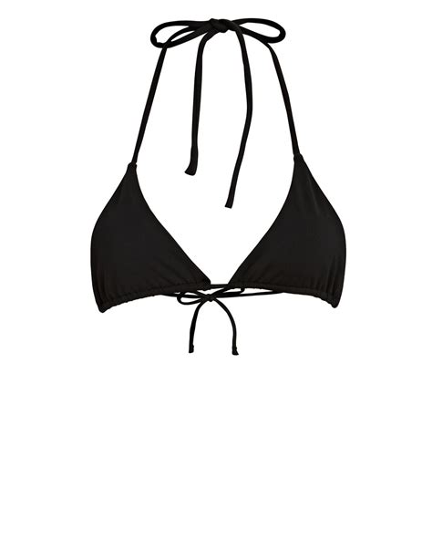 AEXAE Tyra Triangle Bikini Top Black Editorialist