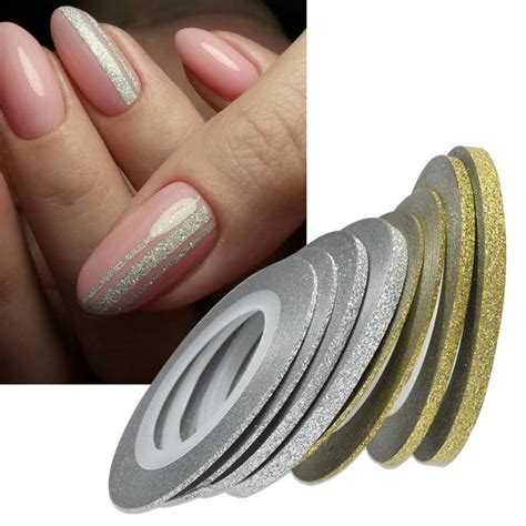 1 Rolls Nail Art Glitter Or Argent Bande De Décapage Ligne Bandes Décor ...