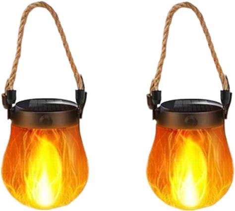 1234 Pcs Dancing Flame Solar Lantern Outdoor Lights Flickering