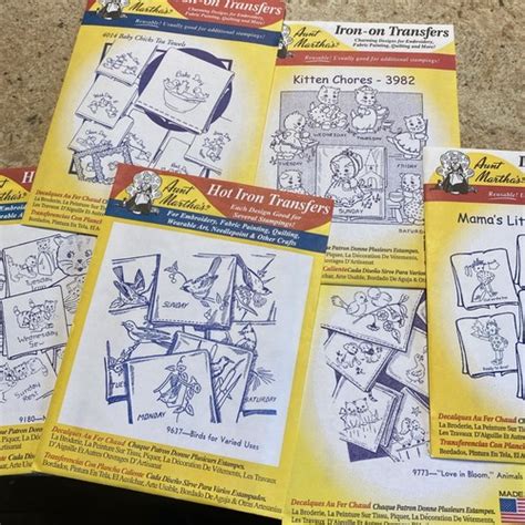 Aunt Martha S Hot Iron Transfers Unused Embroidery Patterns Lot Of EBay