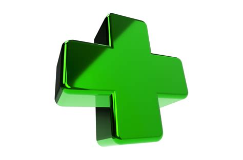 Green 3d Plus Sign On Transparent Png Background 13775797 Png