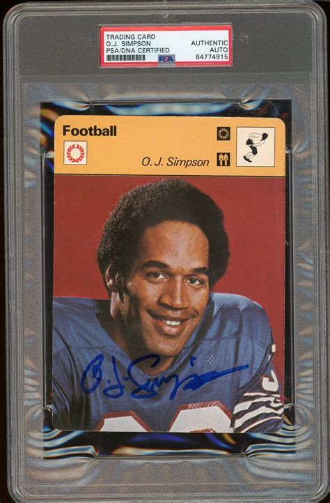 O J Oj Simpson Bills Hof Signed Autograph Auto Sportscaster Card