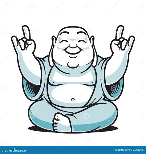 Cool Buddha stock vector. Illustration of character - 182434210