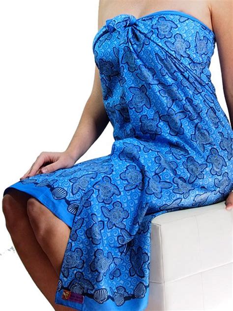 Cotton Sarong 210cm Shell Turtle Blue Nude Beach Australia