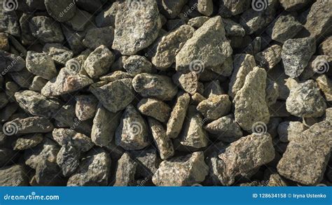 crushed broken stone breakstone texture  background stock photo