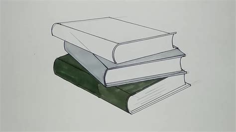 How To Draw A Stack Of Books Step By Step Youtube