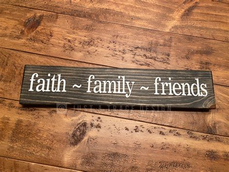 Faith Family Friends Sign Wooden Sign Outdoors Home - Etsy