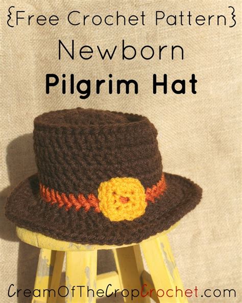 Newborn Pilgrim Hat Crochet Pattern Cream Of The Crop Crochet