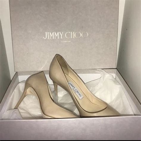 Jimmy Choo Nude Patent Heels Worn A Few Times But Depop