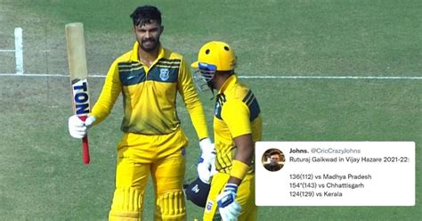 Twitter Reacts As Ruturaj Gaikwad Smashes Third Consecutive Century In