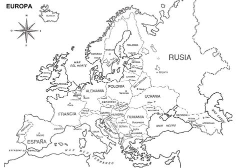 Mapa De Europa Con Nombres Para Colorear COLOREA TUS DIBUJOS