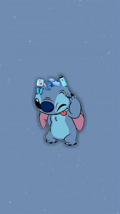 Download Adorable Aesthetic Blue Stitch Image Wallpaper | Wallpapers.com