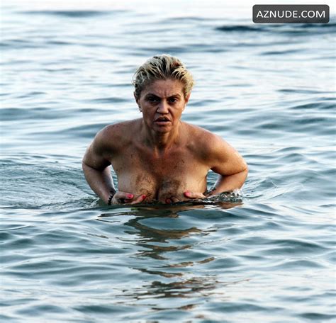 Danniella Westbrook Nude In A Skimpy Canary Yellow Bikini Top On Holiday In Spain AZNude