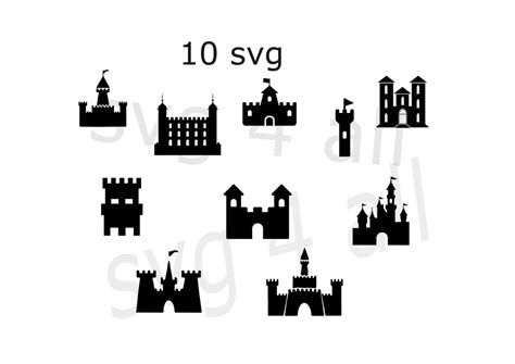 Castle Bundle Svg Castle Drawing Princess Castle Vector Castle With Flag Clip Art Castle Svg