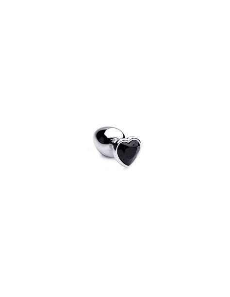 Plug Anal Coeur Noir Large XR Brands Plug Anal Acheter Plug