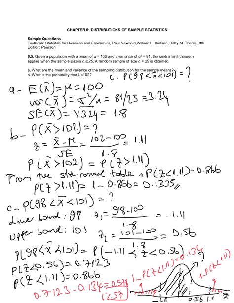 Chapter 6 Problems: Distributions of Sample Statistics (AK) - Studocu