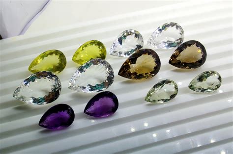 faceted stones pair natural faceted gemstones aa quality etsy