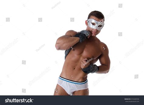 Naked Sexy Man White Mask Stock Photo Shutterstock