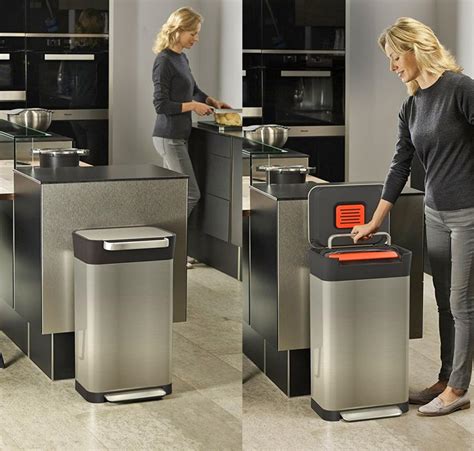 This Garbage Can Has A Built In Manual Trash Compactor