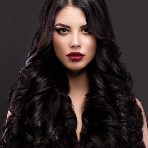 Premium Photo Beautiful Brunette Model Curls Classic Makeup And Red Lips The Beauty Face