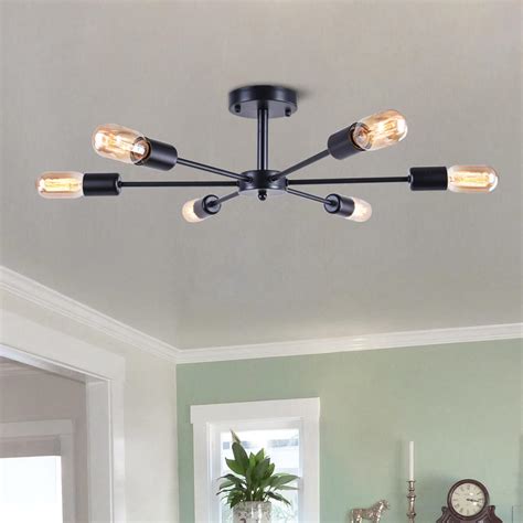 6 Light Semi Flush Sputnik Light Farmhouze Light Linear Semi Flush