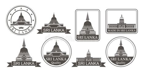 Sri Lanka Set Isolated Sri Lanka On White Background Stock Vector