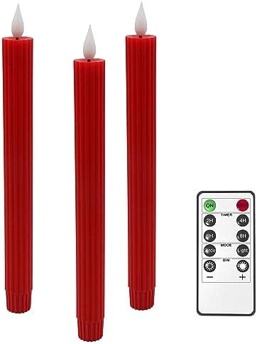 Flameless Candles With Remote Timer Yme Pcs Battery Operated Red Led