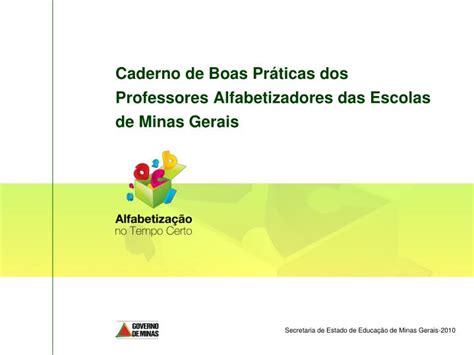 PPT Caderno de Boas Pr á ticas dos Professores Alfabetizadores das