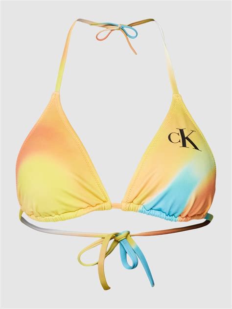 Calvin Klein Underwear Bikini Oberteil Mit Label Print Orange Online Kaufen
