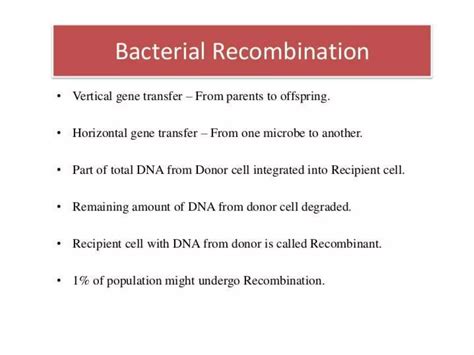 Bacterial recombination and DNA repair | PPTX