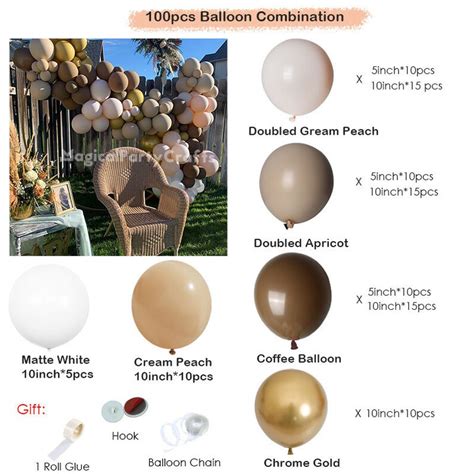 Pcs Double Stuffed Nude Beige Apricot Balloons Garland Etsy