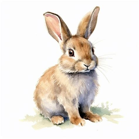 Premium AI Image | There is a watercolor painting of a rabbit sitting ...