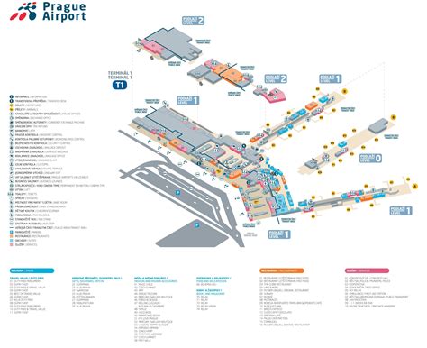 Prague airport terminal 1 map - Terminal 1 prague airport map (Bohemia