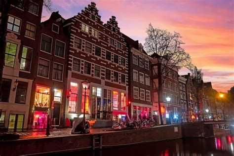 Premium Photo Red Light District In Amsterdam The Netherlands By Night