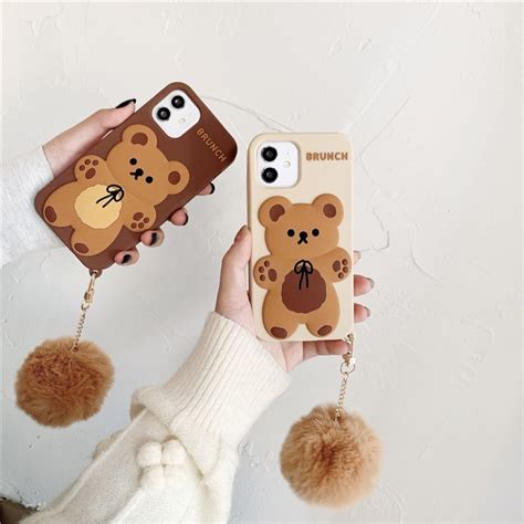 Cute Bear Phone Case Kawaii Cute Phone Caseiphone 13 13 Etsy