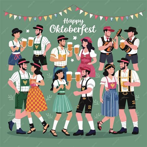 Oktoberfest Desenho - Desenho de ilustração vetorial do Happy Oktoberfest | Vetor Premium