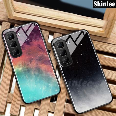 Phone Case For Infinix Hot Pro Pro Plus Back Cover Tempered Glass Cover Starry Sky