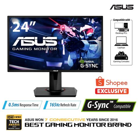 ASUS VG248QG Gaming Monitor 24 Full HD 0 5ms OC 165Hz G SYNC