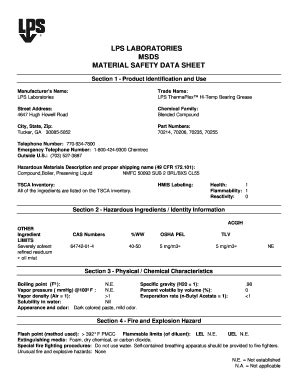 Fillable Online Lps Laboratories Msds Form Fax Email Print PdfFiller