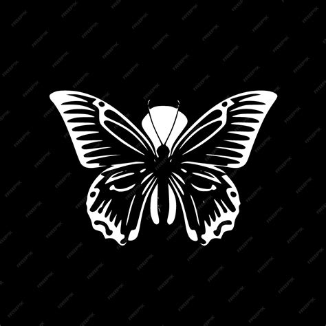 Premium Vector Butterfly Black And White Vector Illustration