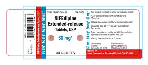 Nifedipine Tablet Film Coated Extended Release